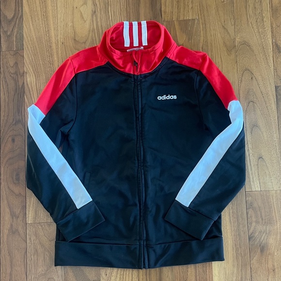 adidas Other - Adidas Full Zip-Up Track Jacket - black/red/white- size 6